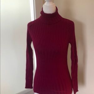 Fuschia stretch turtleneck